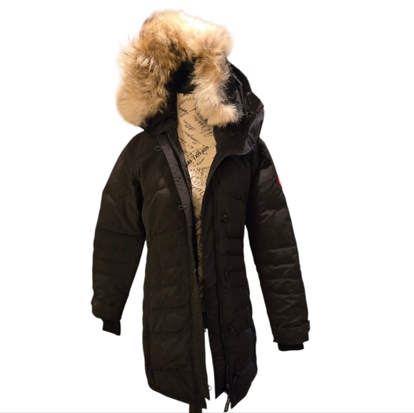 Canada Goose Black Parka with Fur Trim Sz L - Picture 2 of 13